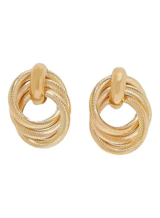 Tangled Hoops Design Dangle Earrings 