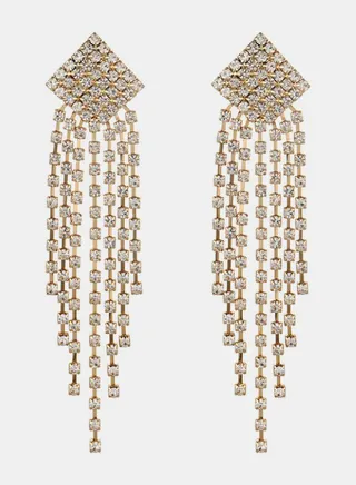 Embellished Tassel Drop Earrings