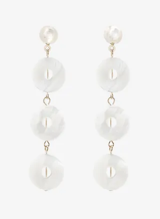 Embellished Pushback Closure Detail Dangle Earrings 