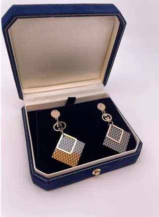 Stainless Steel 18K Gold Plated Pendant Earrings 