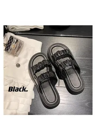 Korean Summer Women Thick Bottom Outdoor Slippers 
