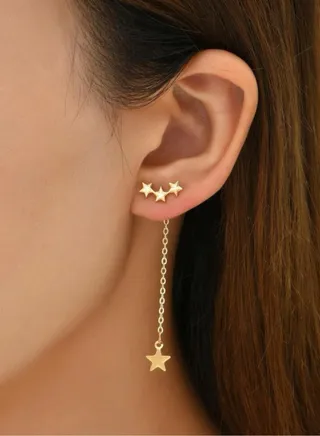 Trendy Women's Gold Plated Earrings 
