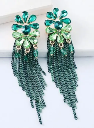 Beautiful Green Drop Earrings 