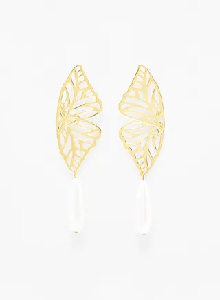 Butterfly Wing Gold Color Earrings 