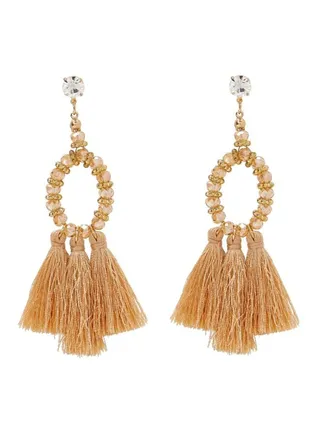 Beads and Trio Tassel Earrings 