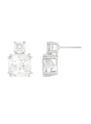 The Flawless Collection - Clear Cushion Meghan Drop Earrings 