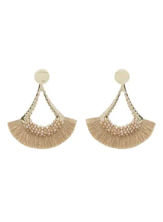 Triangle Design Tassel Dangle Earrings 