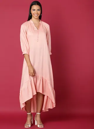 Casual Midi Long Evening Maxi Dress Pink 