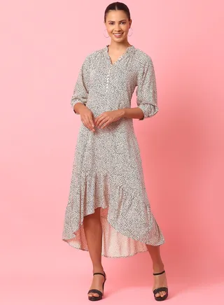 Casual Midi Long Evening Maxi Dress Beige/Black 