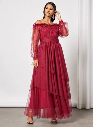 Asymmetrical Layered Tulle Dress 