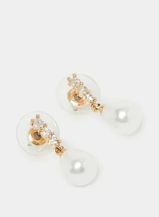 Faux Pearl Drop Earrings