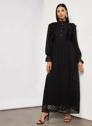 Ruffle Detail Maxi Dress