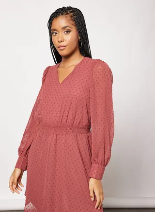 V-Neck Mini Dress 