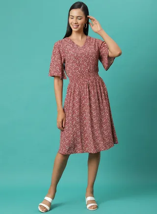 Bodycon Three Quarter Sleeves Long Evening Maxi Dress Chilli Red/White 