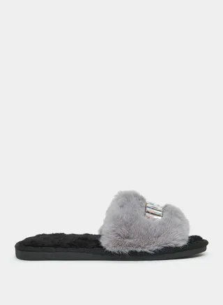 Chunky Sparkle Trim Bedroom Slippers