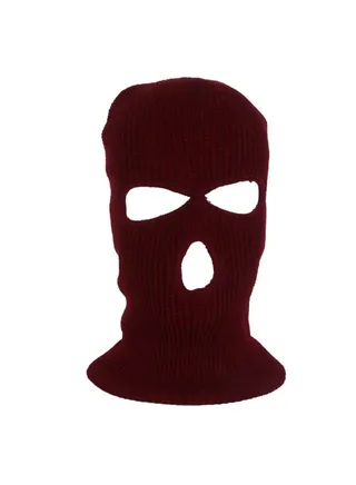 3-Hole Knitted Full Mask Red 