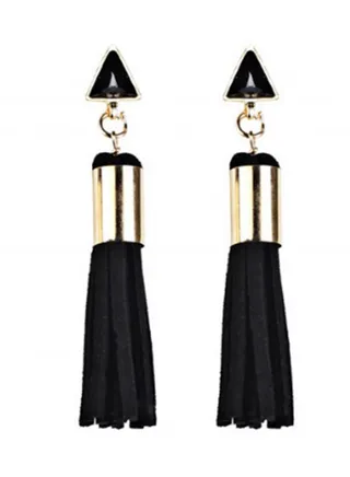 Leather Tassel Earrings 