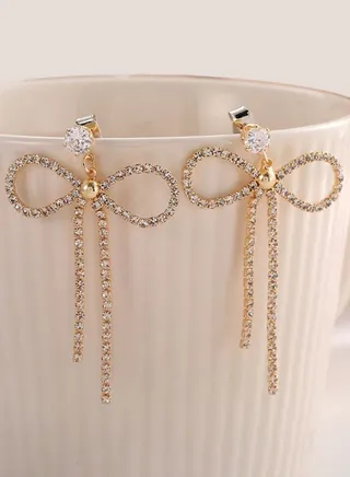 Embellished Ribbon Earrings