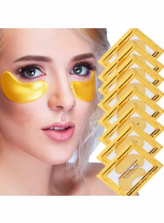 24K Gold Under Eye Treatment Masks,Natural Gel Collagen Under Eye Patches, Eye Mask for Dark Circles, Remove Eye Bags & Puffy Eyes, Anti-Wrinkle, Hydrating, Soothing.  20 Pairs 