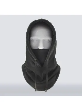 Solid Pattern Full Cover Face Mask Black 