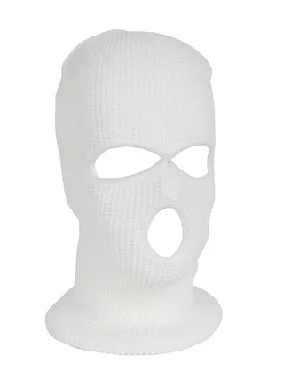 Cold Resistant Three-Hole Riding Mask White 