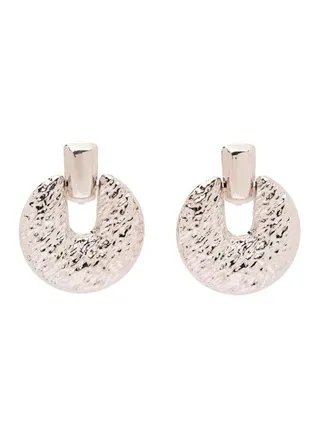 Textured Round Dangle Earrings 