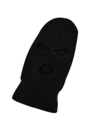 3-Hole Knitted Full Face Mask Black 