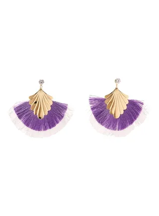 Two Tone Tassel Dangle Earrings 