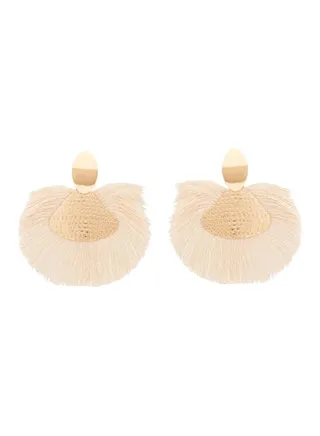 Patterned Tassel Earrings 