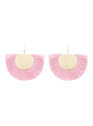 Semicircle Thread Dangle Earrings 