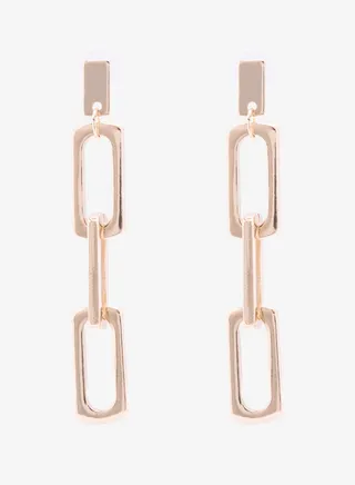 Embellished Pushback Closure Detail Dangle Earrings 