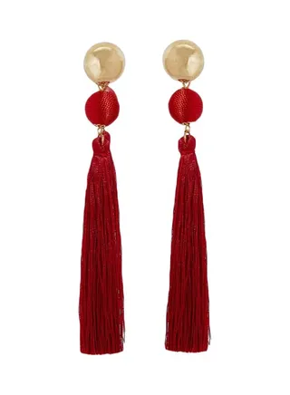 Thread Tassel Design Dangle Earrings 