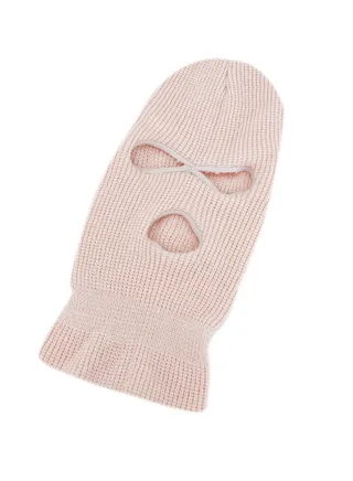 3-Hole Knitted Full Face Mask Light Pink 