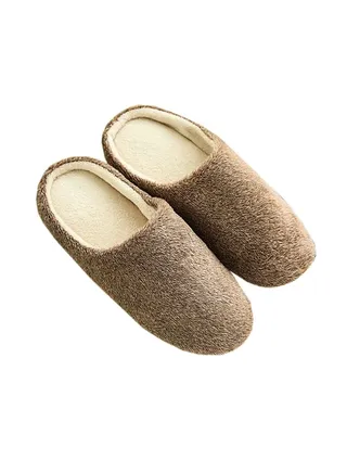 New Soft Plain Slippers Brown 
