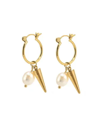 Women's Stainless Steel Gold Earrings - LC.E.01202.110 