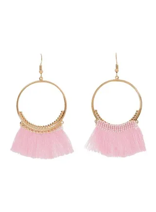 Tasseled Hoop Earrings 