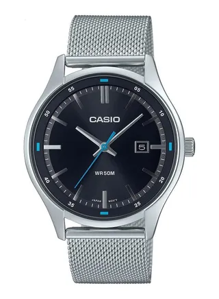 Men Watch Analog Date Display Black Dial Stainless Steel Mesh Band MTP-E710M-1AVDF 
