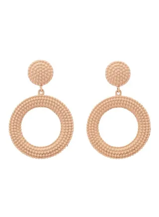 Textured Round Dangle Earrings 