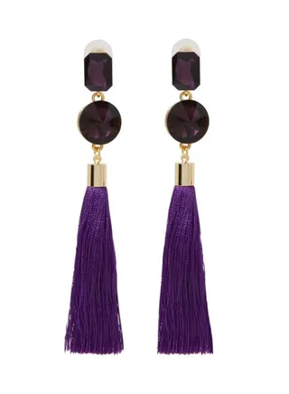 Crystals And Tassel Design Earrings 