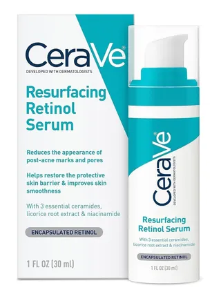 Cerave Retinol Serum for Post Acne Marks and Skin Texture | Pore Refining Resurfacing Brightening Facial Serum with Retinol 