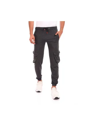 Elastic Waist With Line Baggy Sweatpants Grey 