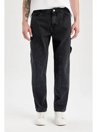 Man Wide Leg Denim Trousers 