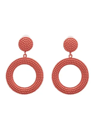 Textured Round Dangle Earrings 