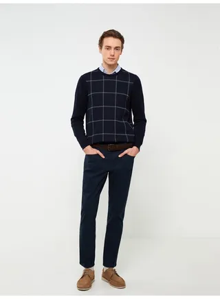 Slim Fit Dobby Men's Trousers 