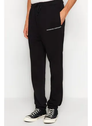 Sweatpants - Black - Loose jogger 