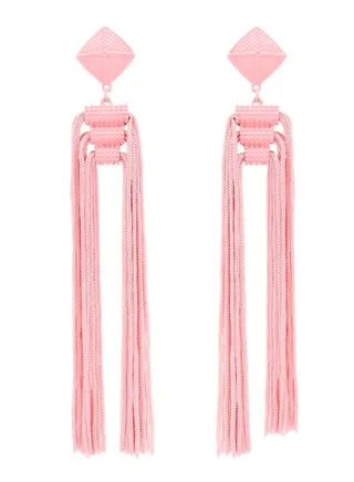 Diamond Design Tassel Earrings 