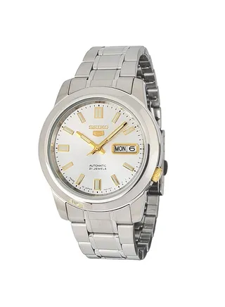 Men's Round Shape Stainless Steel Analog Wrist Watch - Silver - SNKK09J1 