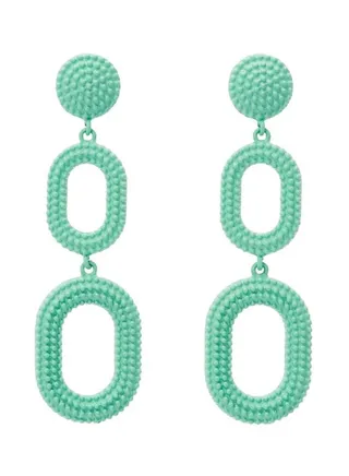 Textured Oval Dangle Earrings 