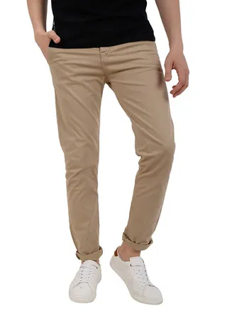 Solid Chino Pants Beige 