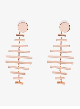 Embellished Pushback Closure Detail Dangle Earrings 